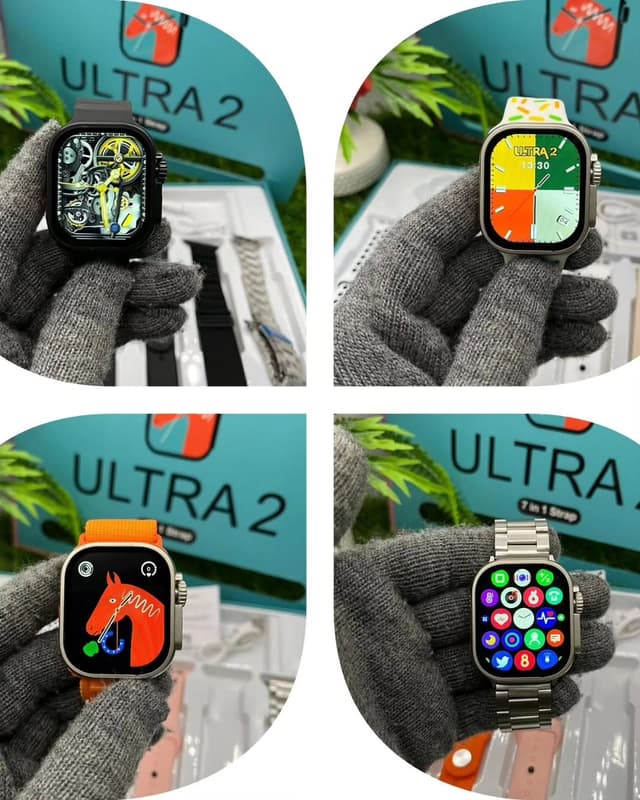 Ultra 2 Smartwatch — Crown 7-in-1 with 7 Straps